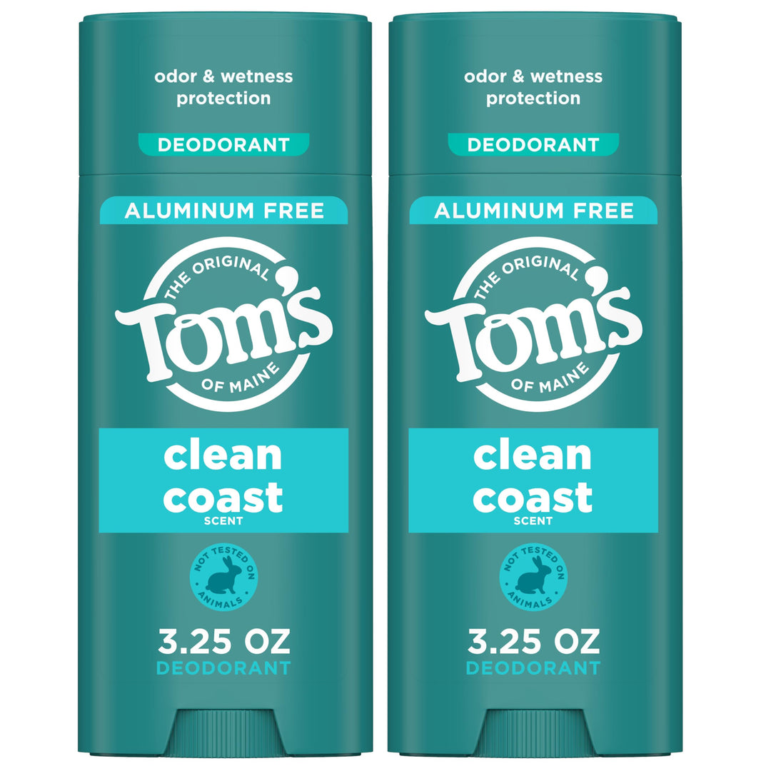 Tom's of Maine Clean Coast Natural Deodorant, 3.25 oz, Pack of 2
