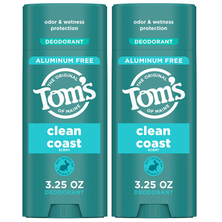 Tom's of Maine Clean Coast Natural Deodorant, 3.25 oz, Pack of 2