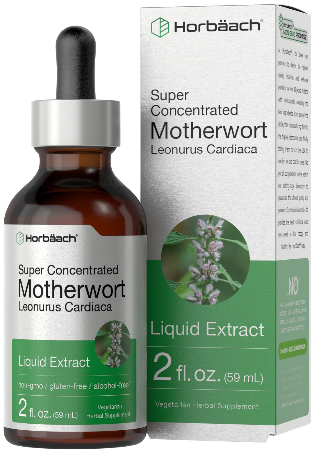Horbäach Motherwort Herb Extract, Low Alcohol Liquid, 2 fl oz