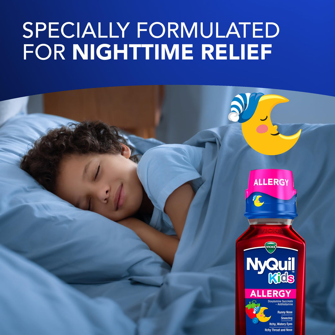 Vicks NyQuil Kids Allergy Liquid, Berry Flavor, 8 fl oz