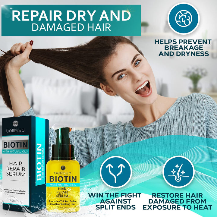 BELLISSO Biotin Hair Serum, Natural Oil