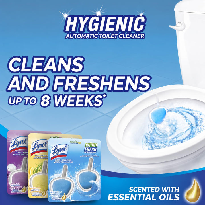 Lysol Hygienic Automatic Toilet Bowl Cleaner, Atlantic Fresh, 2 Count