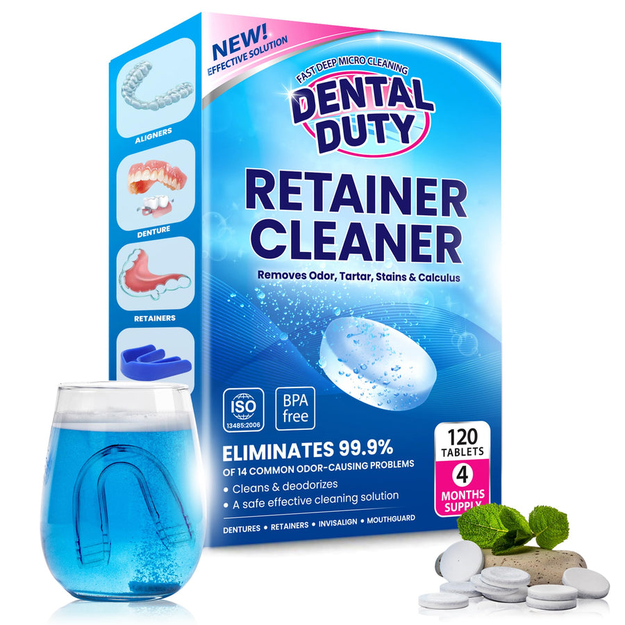 Dental Duty Retainer and Denture Cleaning Tablets, 120 Count