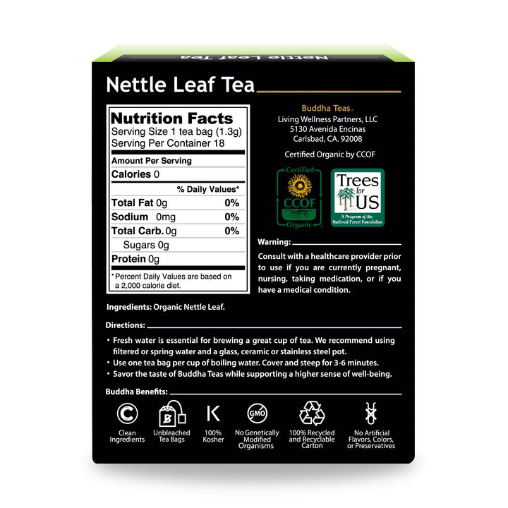 Buddha Teas Nettle Leaf Herbal Tea, Caffeine Free