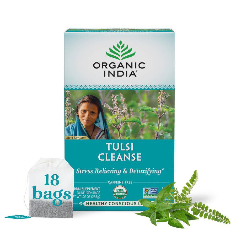 ORGANIC INDIA Tulsi Cleanse Herbal Tea, 18 Count