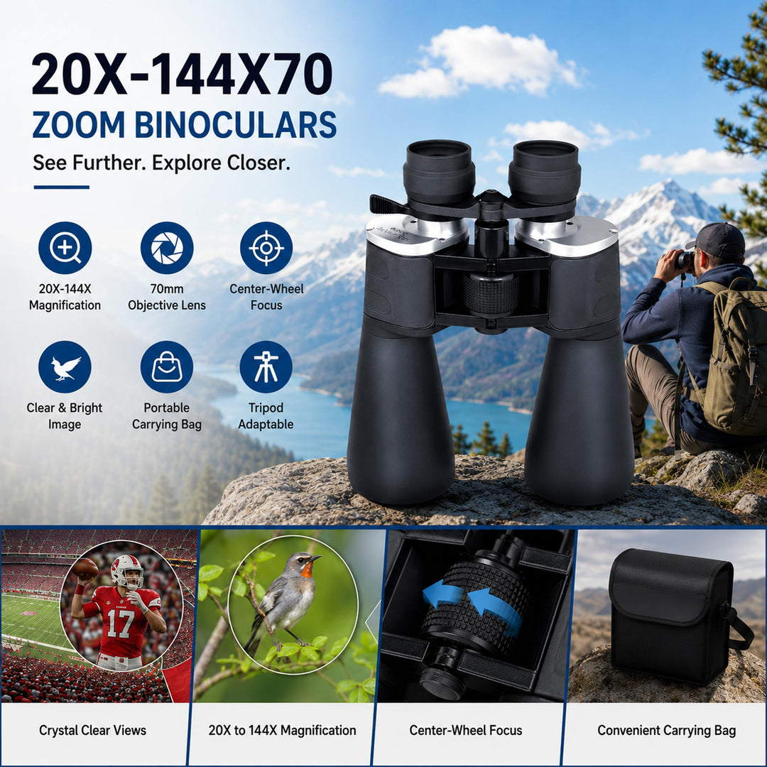 BetaOptics Military Zoom Binoculars, Black