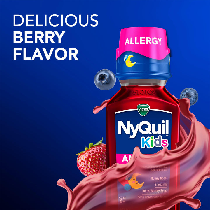Vicks NyQuil Kids Allergy Liquid, Berry Flavor, 8 fl oz