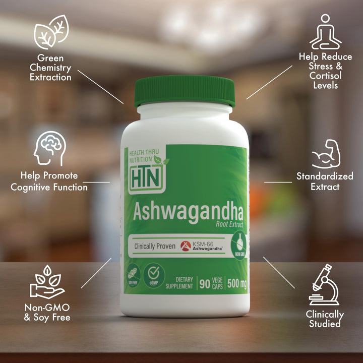Health Thru Nutrition Ashwagandha KSM-66, 500 mg, 90 Count
