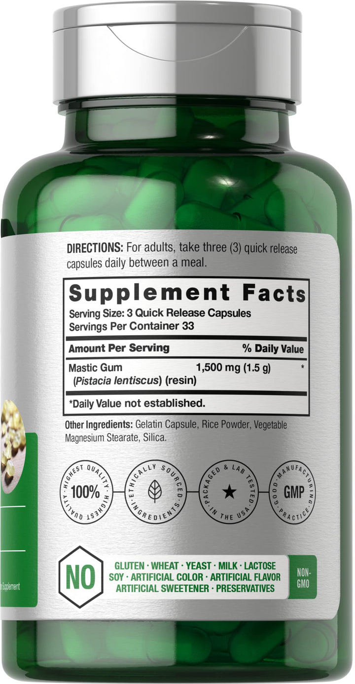 Horbäach Mastic Gum Capsules, 1500 mg, 100 Count