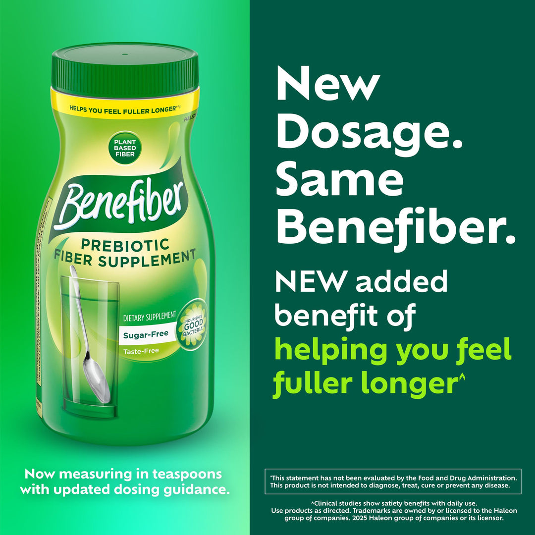 Benefiber Daily Prebiotic Fiber Supplement Powder, Unflavored, 17.6 oz