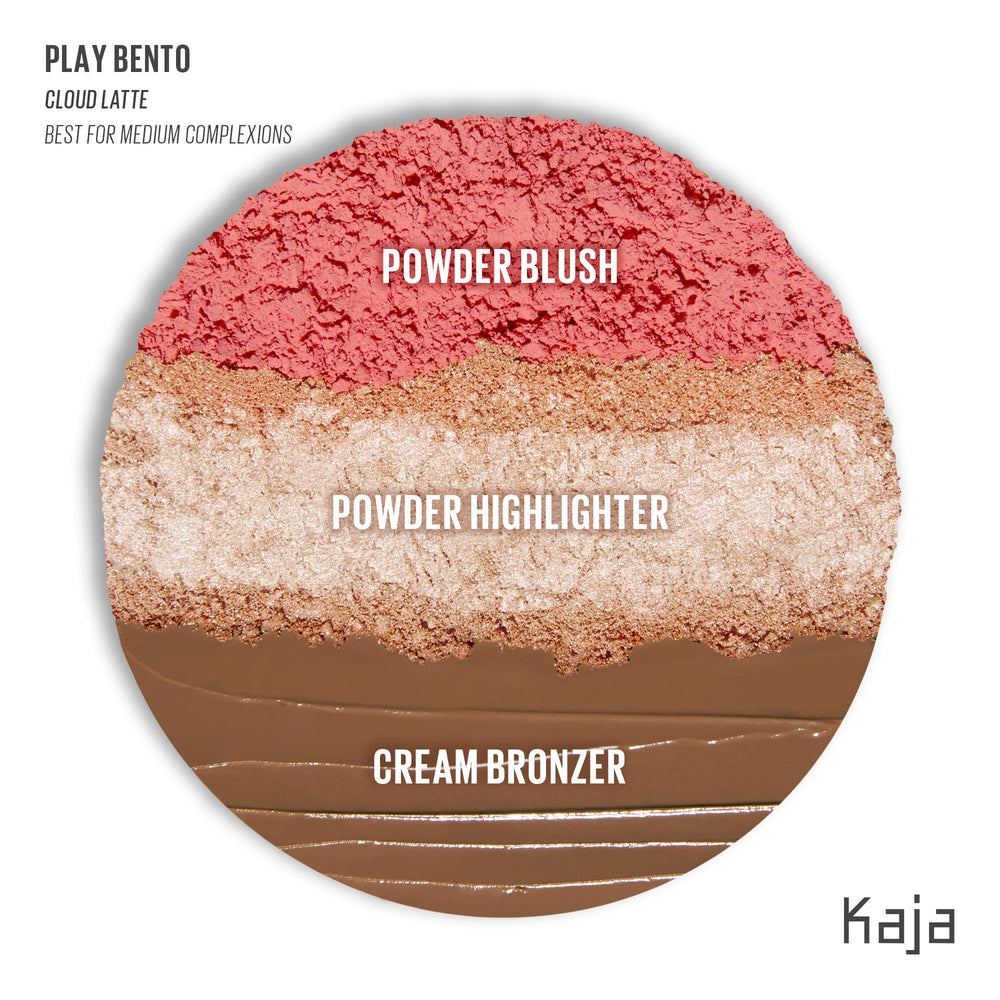 Kaja Play Bento 3 in 1 Face Palette, Cloud Latte, 3 Count