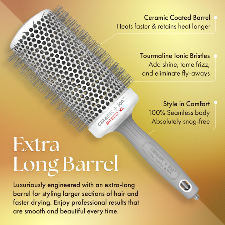 Olivia Garden Ceramic Ion Round Thermal Hair Brush, CIXL-65, 3 1/2