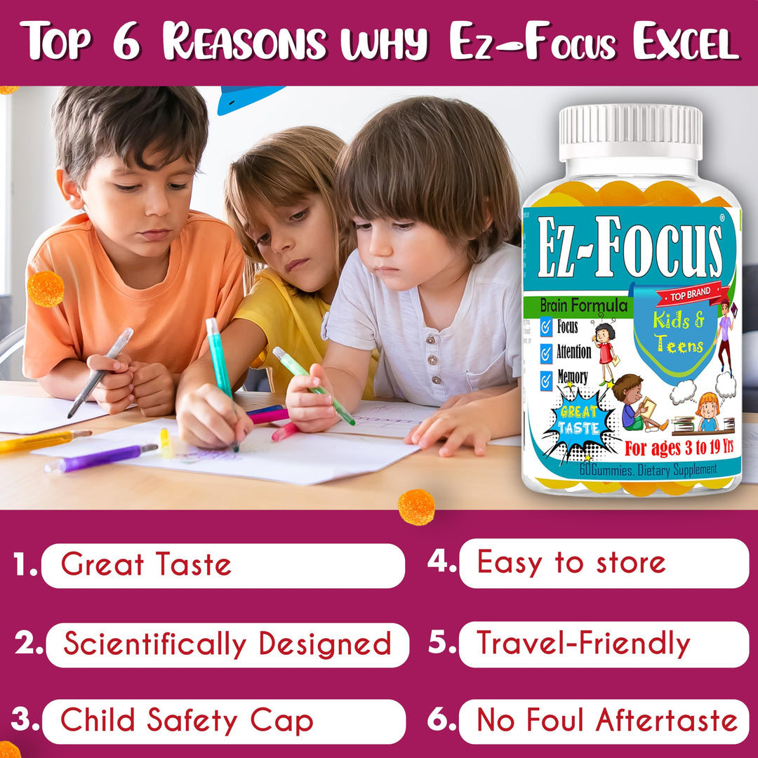 Celebrity LifeStyle Product Ez Focus Gummies, Kids Focus Supplement