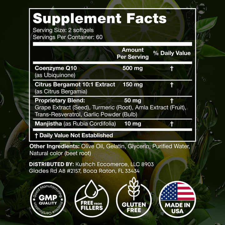 JOYLI Nutrition CoQ10 500 mg Softgels, 120 Count