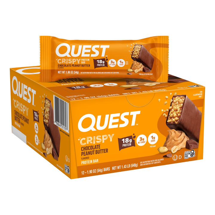 Quest Crispy Protein Bar, Chocolate Peanut Butter, 12 Count
