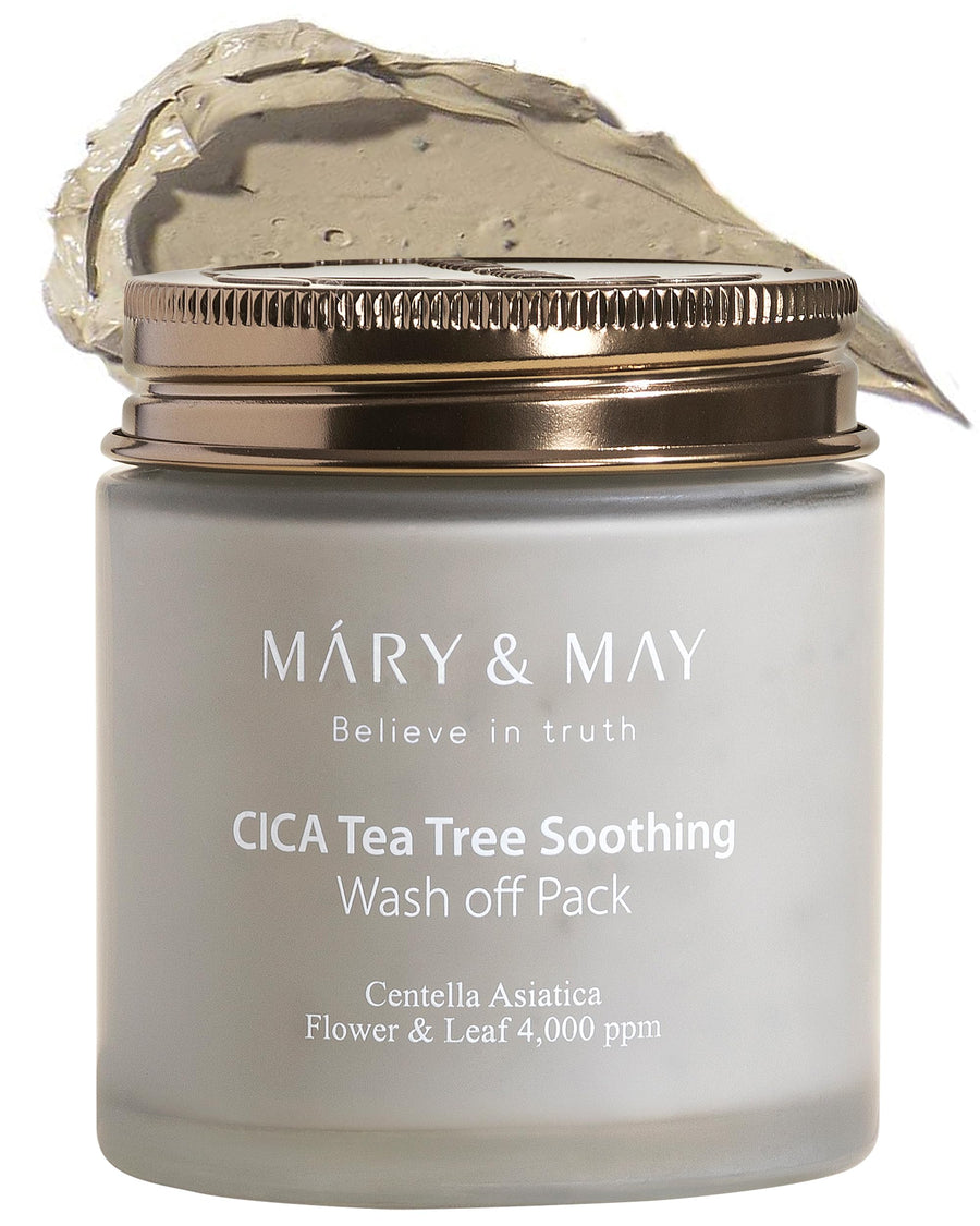 Mary&May Vegan Cica Tea Tree Wash-Off Clay Mask, 4.23 oz