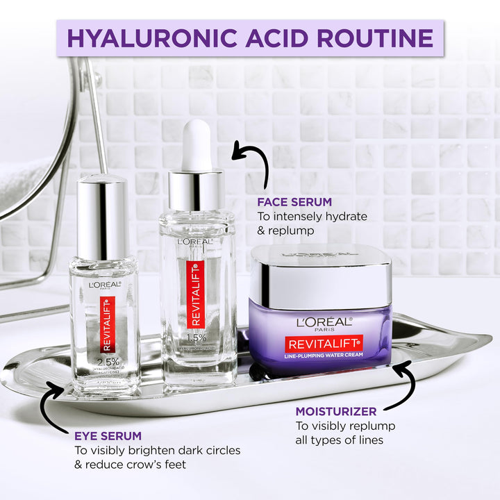 L'Oreal Paris Revitalift Hyaluronic Acid Face Serum, Fragrance Free, 1.7 oz