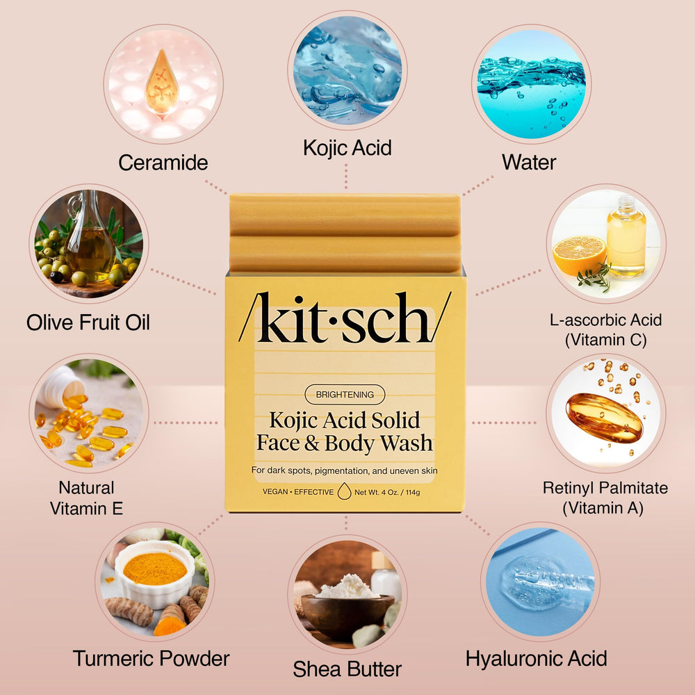Kitsch Kojic Acid Soap Bar with Turmeric, 4 oz