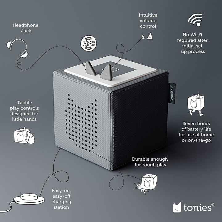 tonies Toniebox Audio Player Starter Set, Gray