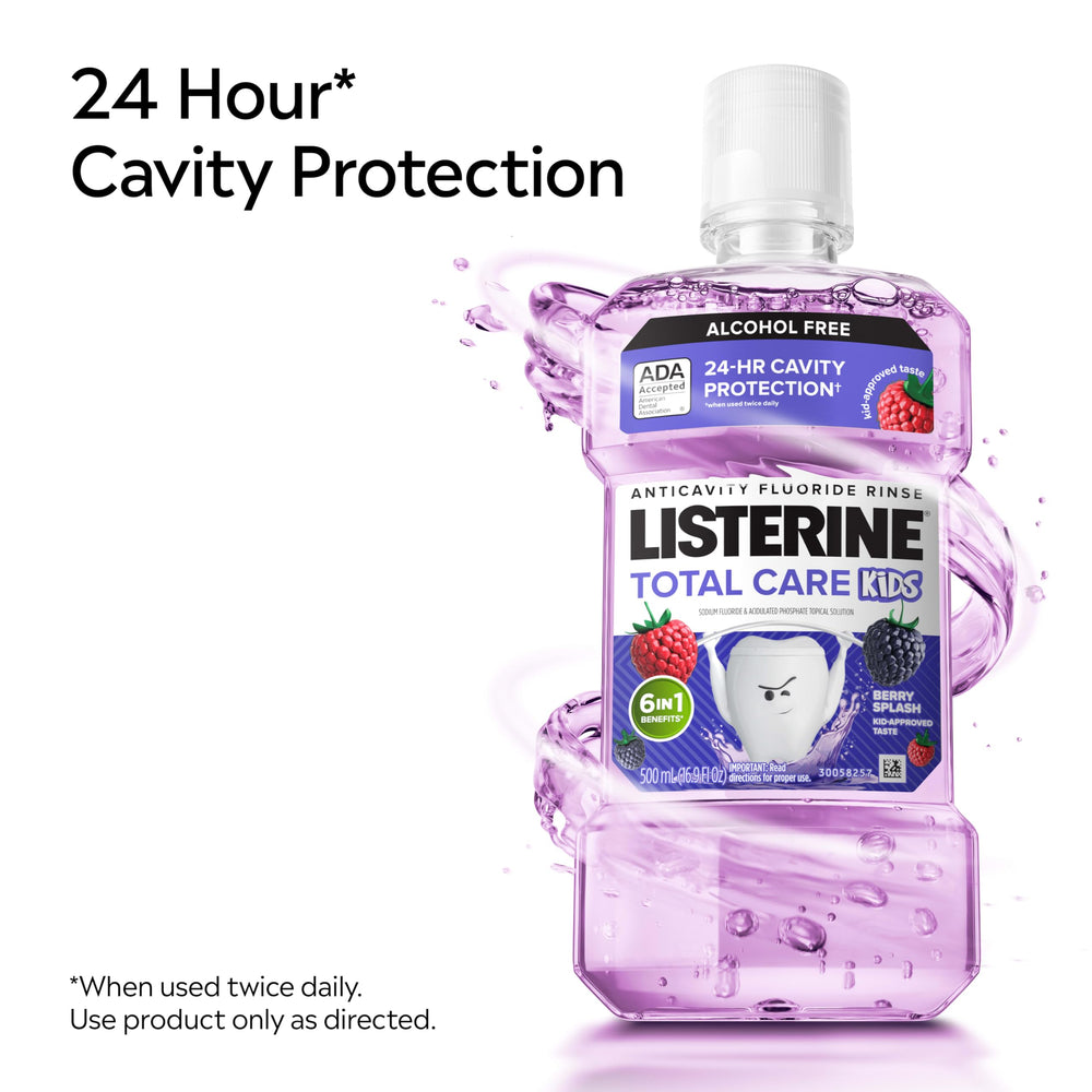 Listerine Total Care Kids Mouthwash, Berry, 16.9 fl oz
