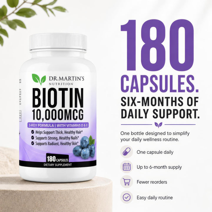 DR. MARTIN'S NUTRITION Biotin, 10000 mcg, 180 Count
