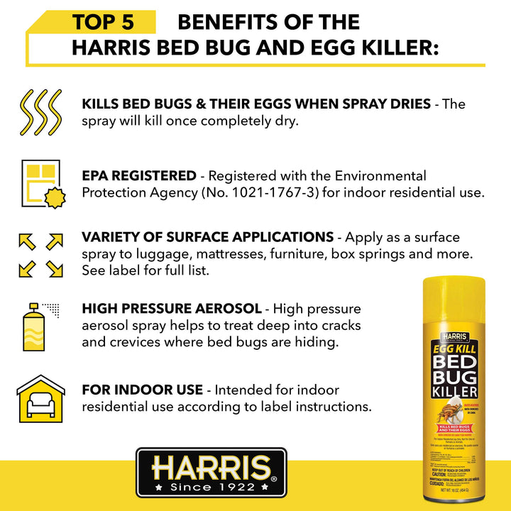 HARRIS Egg Kill Bed Bug Killer, 16 oz