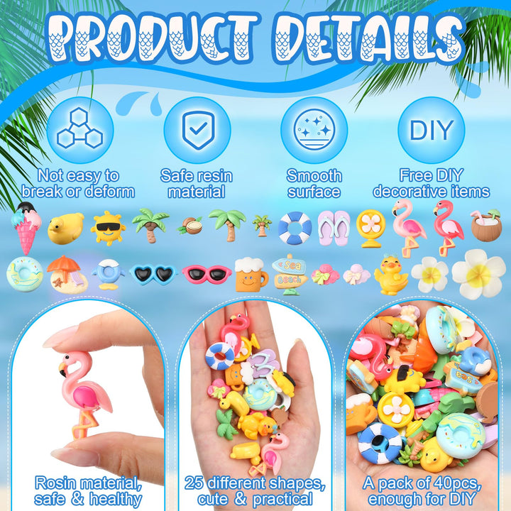 Giegxin Resin Charm Accessories, 40 Count