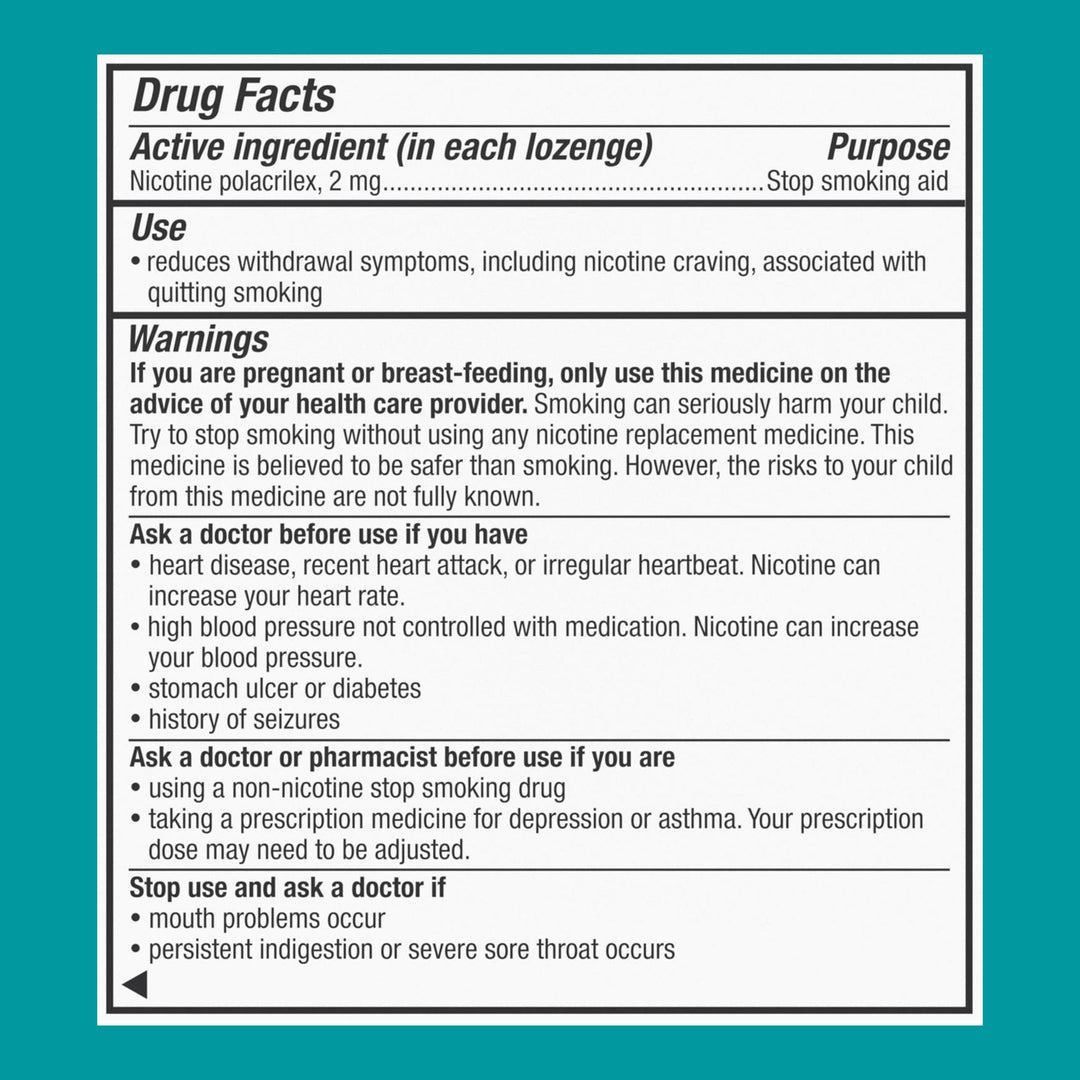 Nicorette Coated Nicotine Lozenges, Ice Mint, 2 mg, 20 Count