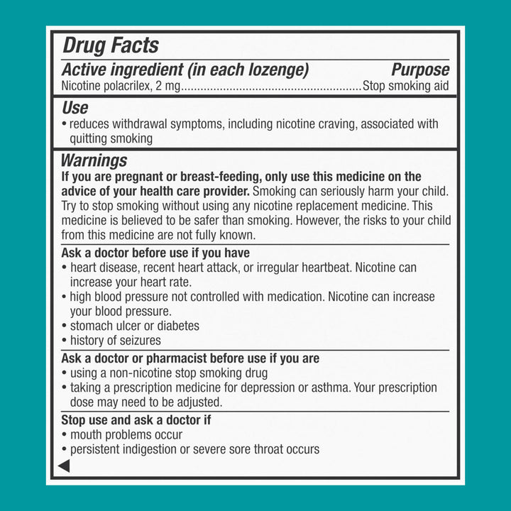 Nicorette Coated Nicotine Lozenges, Ice Mint, 2 mg, 20 Count
