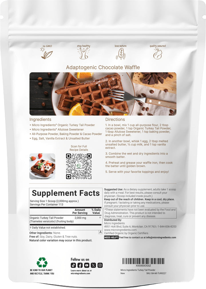 Micro Ingredients Organic Turkey Tail Mushroom Powder, 8 oz