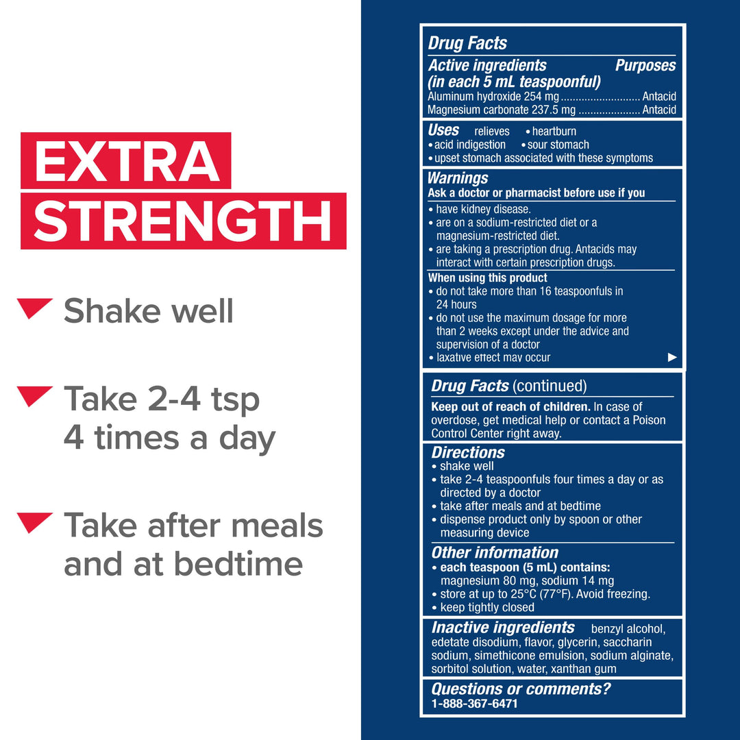 Gaviscon Extra Strength Cool Mint Liquid Antacid, 12 oz