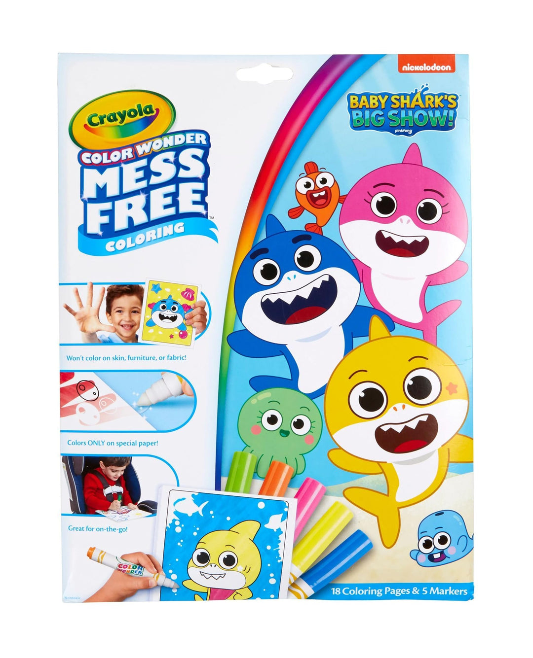 Crayola Baby Shark Color Wonder Pages, 3 Count