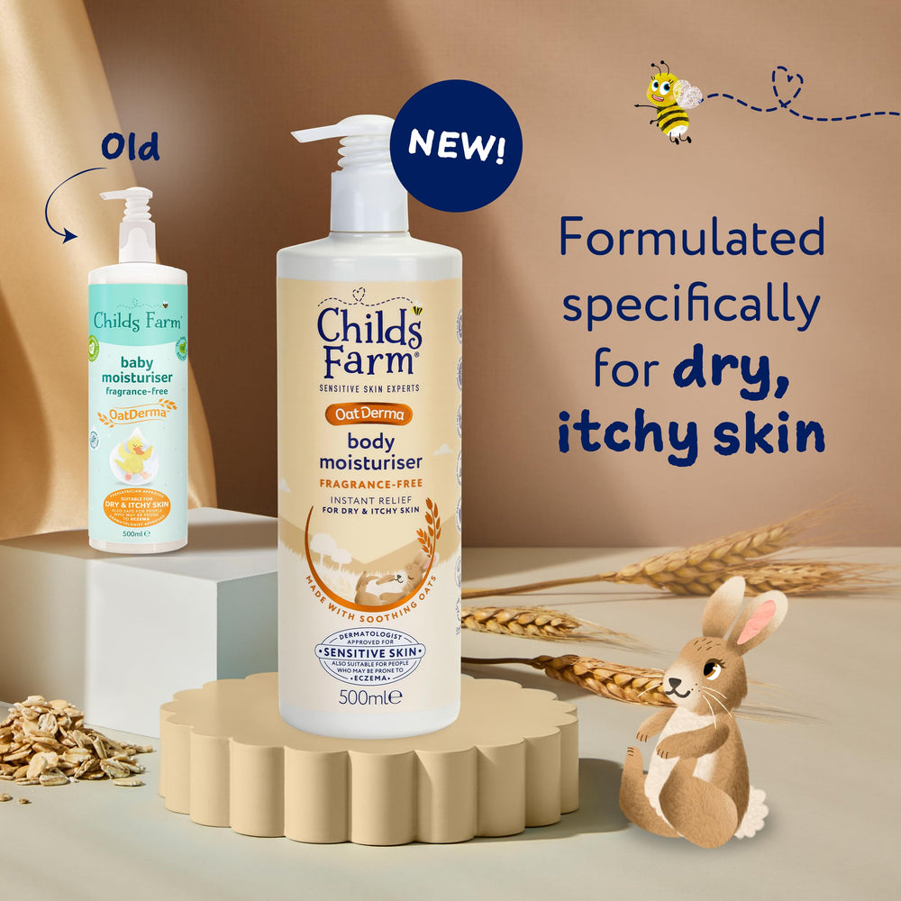Childs Farm OatDerma Body Moisturiser, Fragrance Free, 500 ml