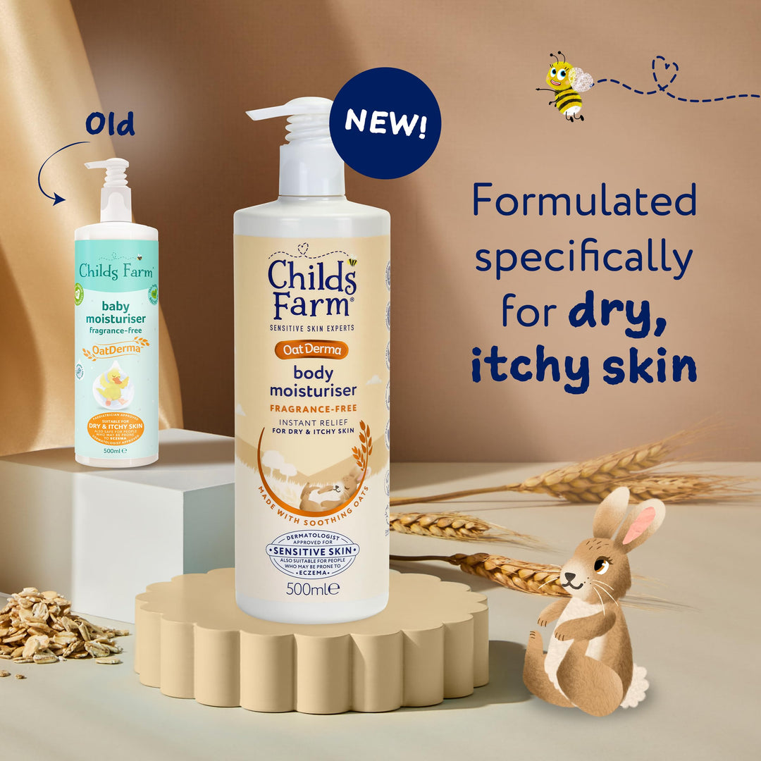 Childs Farm OatDerma Body Moisturiser, Fragrance Free, 500 ml