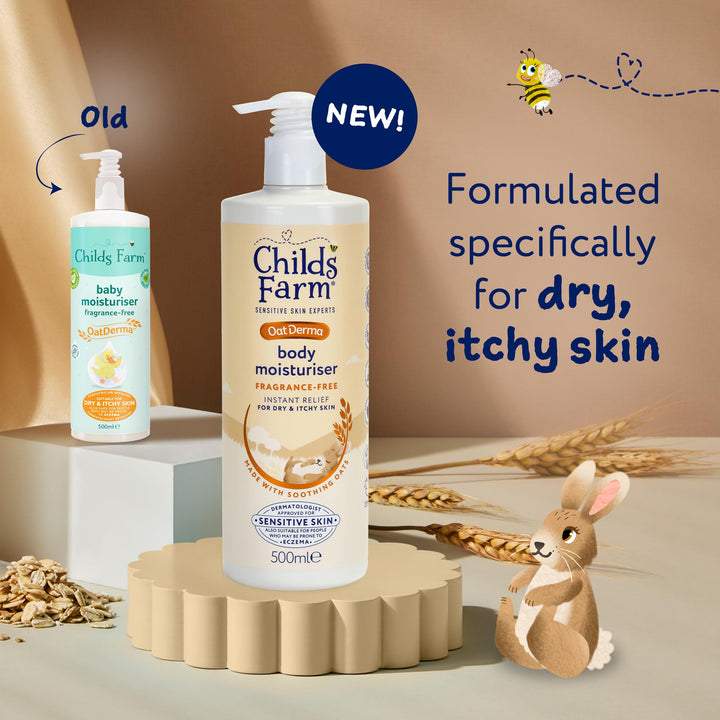 Childs Farm OatDerma Body Moisturiser, Fragrance Free, 500 ml