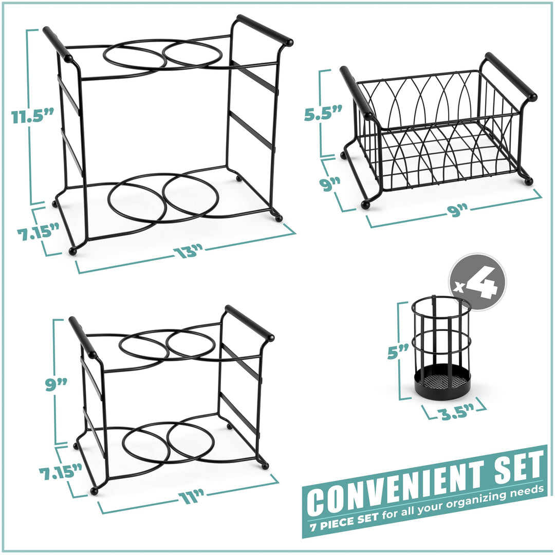 Sorbus Buffet Caddy And Server, Black, 7 Count
