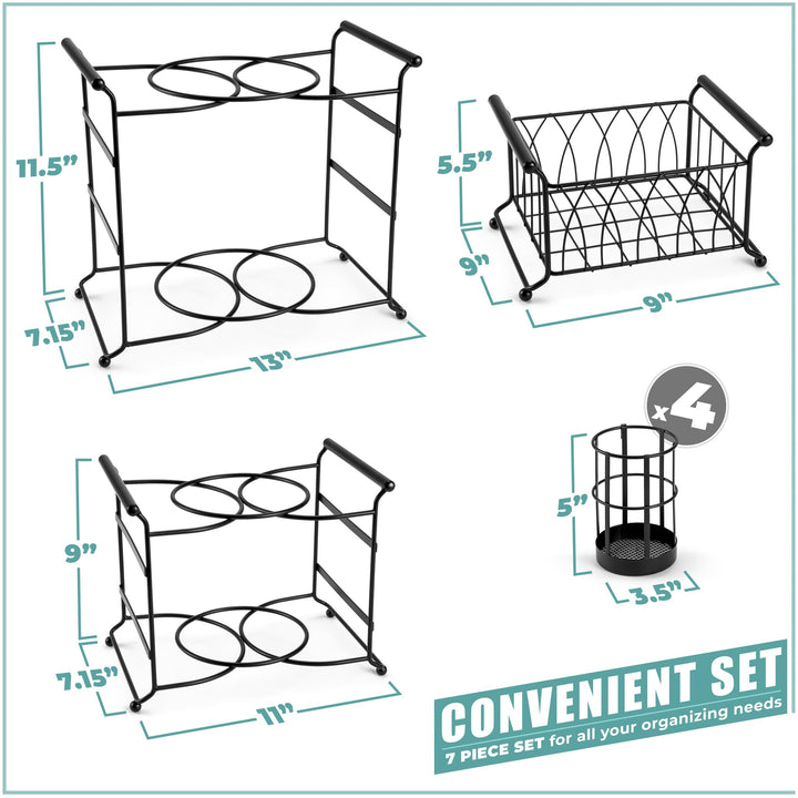 Sorbus Buffet Caddy And Server, Black, 7 Count