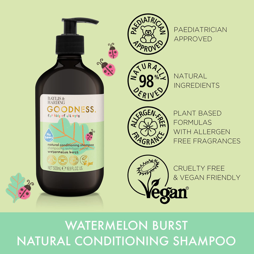 Baylis & Harding Goodness Kids Natural Conditioning Shampoo, Watermelon Burst, 500 ml