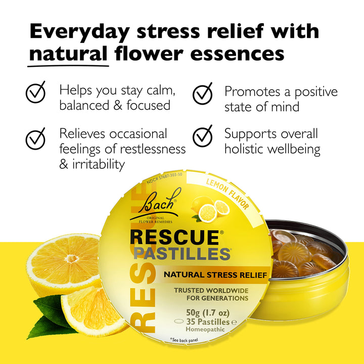 RESCUE Natural Stress Relief Pastilles, Lemon, 1.7 oz