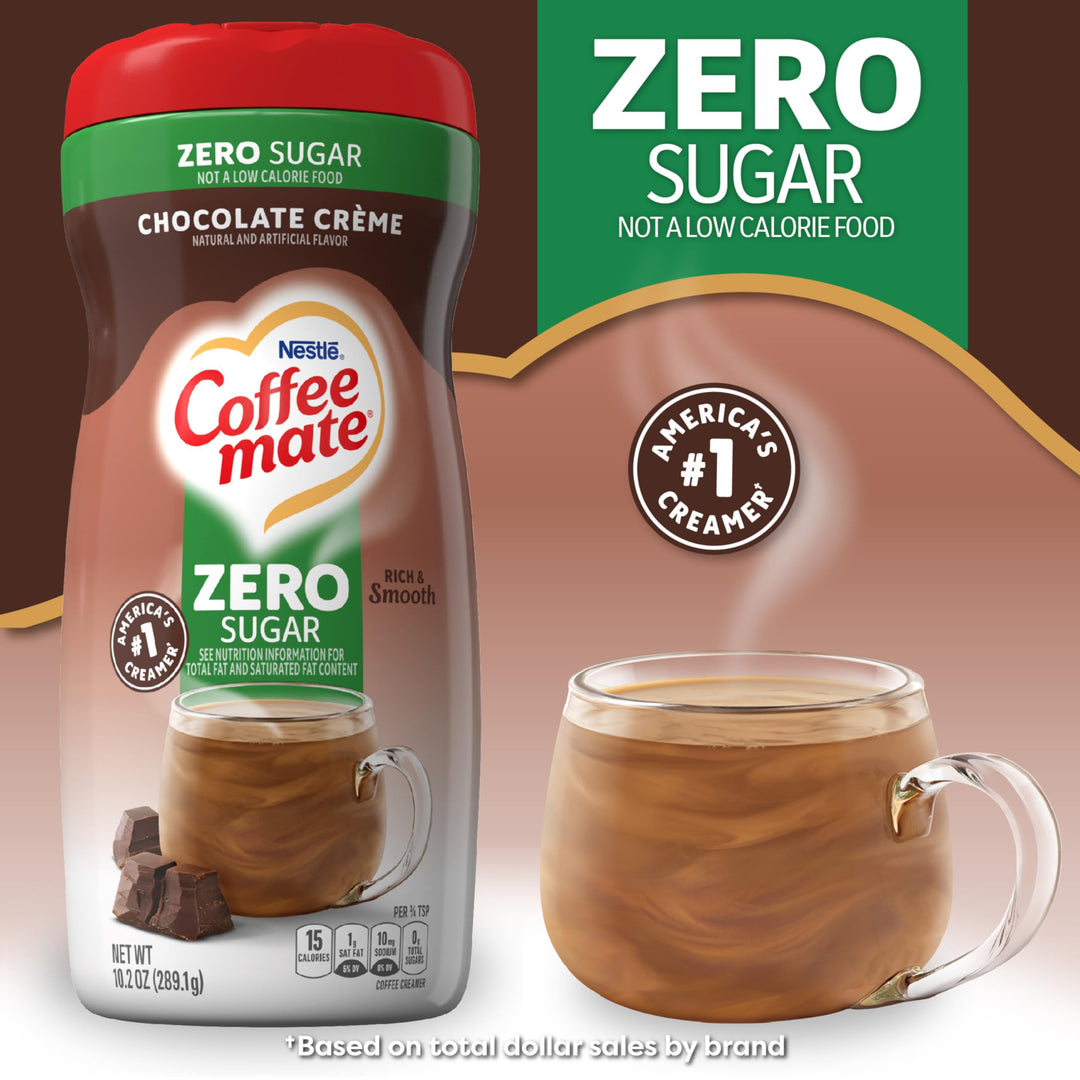 Coffee Mate Chocolate Creme Zero Sugar Powder Creamer, 10.2 oz