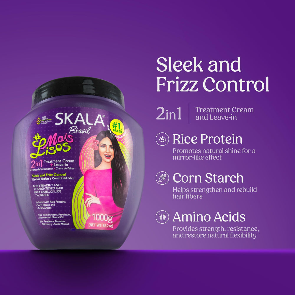 SKALA Mais Lisos 2-in-1 Treatment Cream And Leave-In Conditioner, 35.2 oz