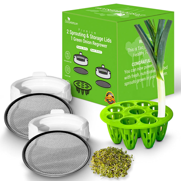 ZESTIGREENS Green Onion Regrower, Sprouting Lids