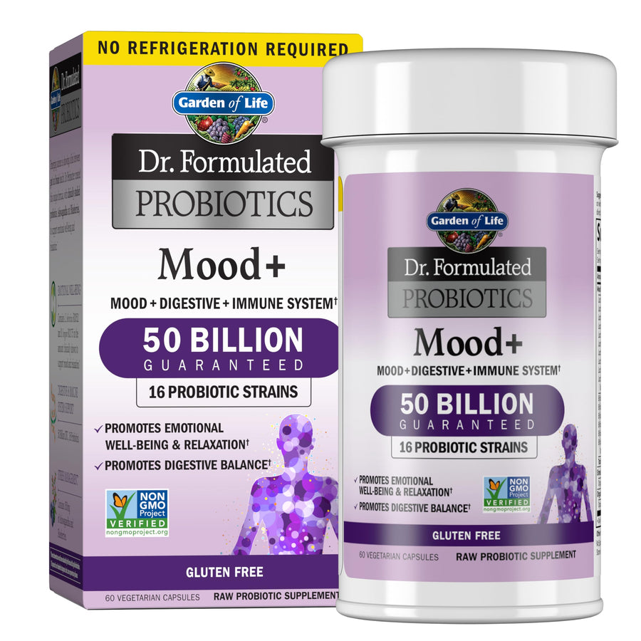Garden of Life Dr. Formulated Probiotics Mood+ Capsules, 60 Count
