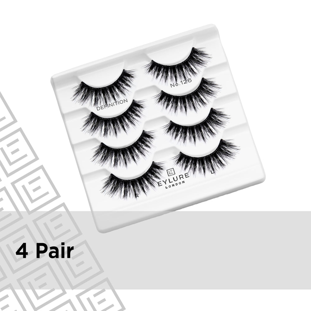 Eylure Definition False Lashes No. 126, Black, 3 Count