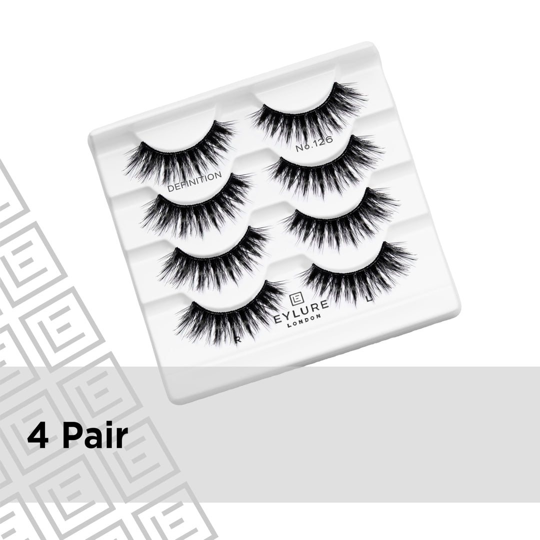 Eylure Definition False Lashes No. 126, Black, 3 Count