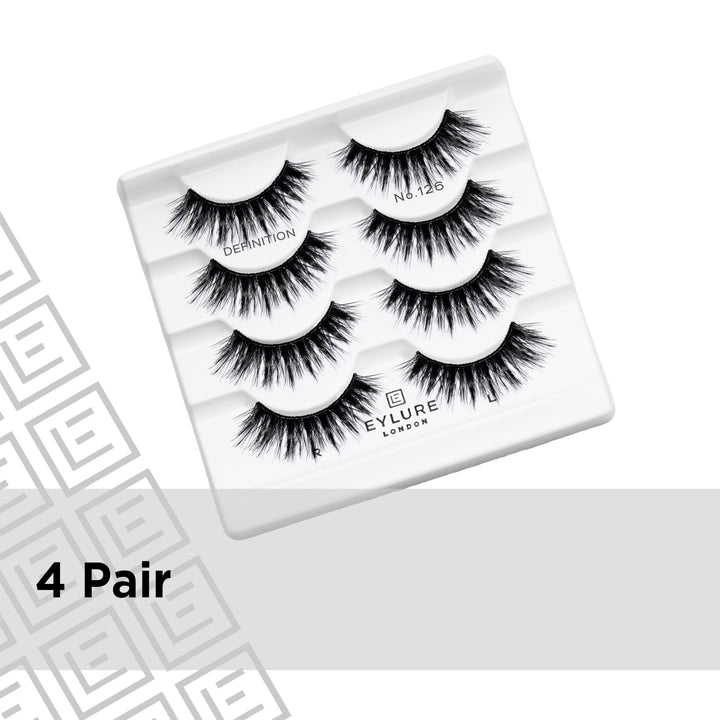 Eylure Definition False Lashes No. 126, Black, 3 Count