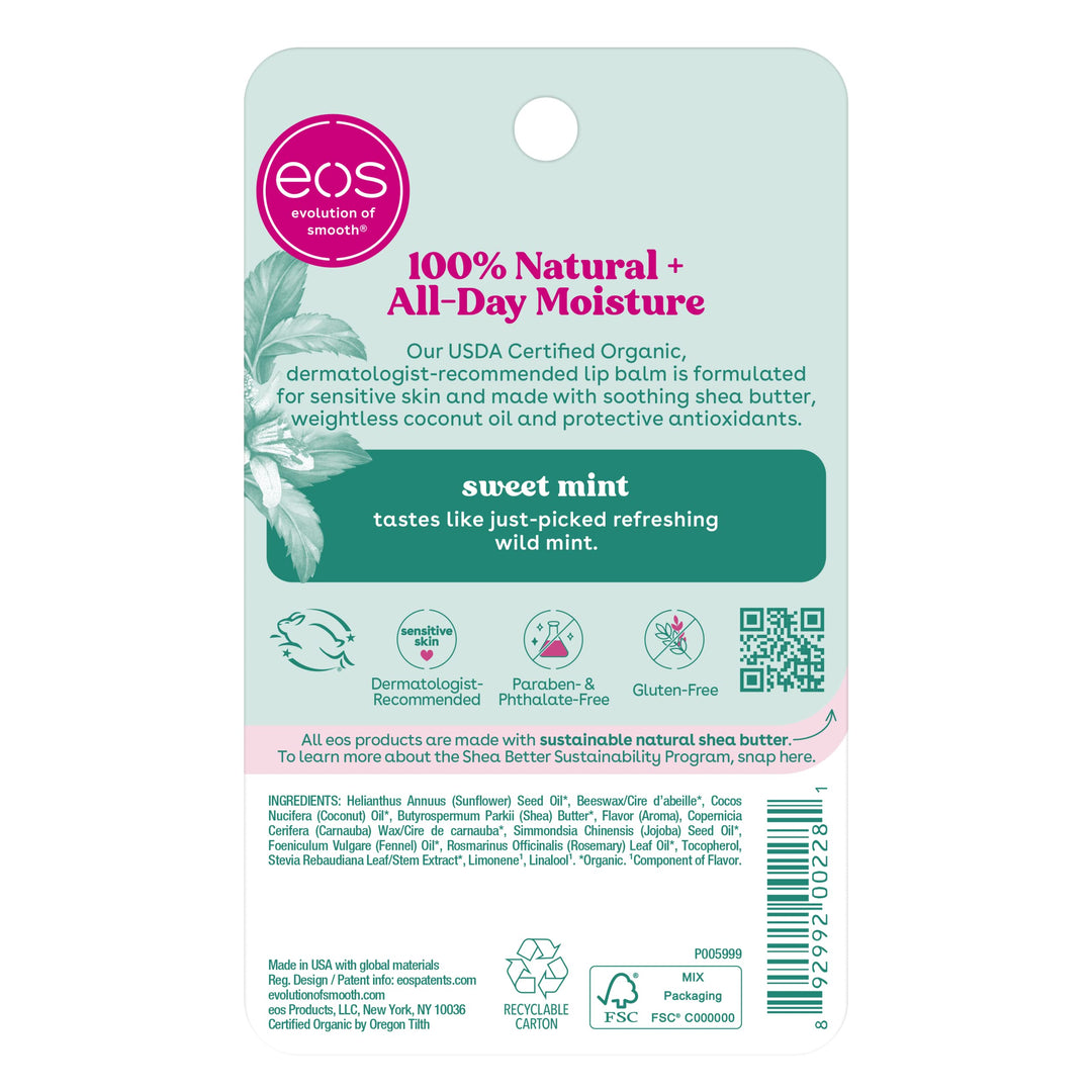 eos Organic Lip Balm Sphere, Sweet Mint, 0.25 oz
