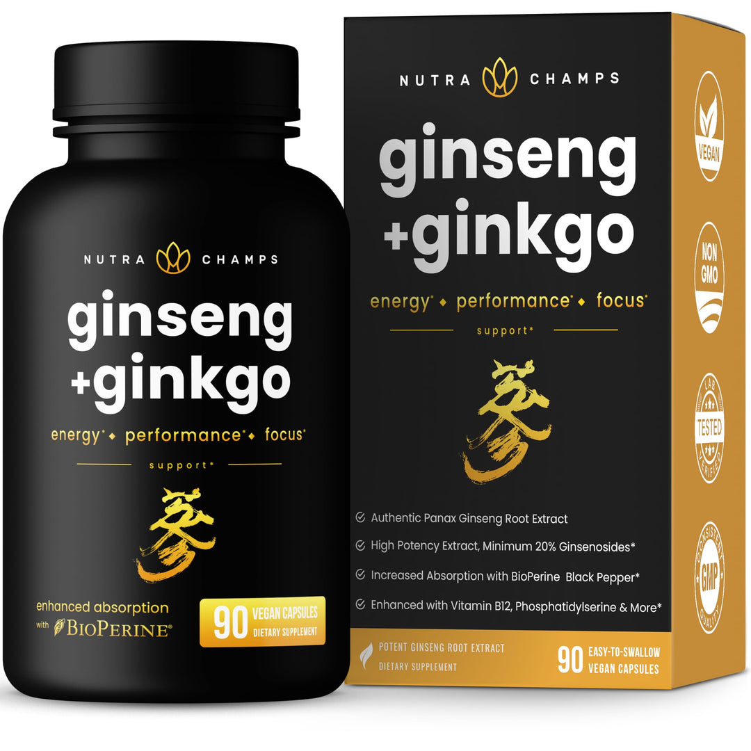 NutraChamps Korean Red Ginseng Root, 1650 mg, 120 Count
