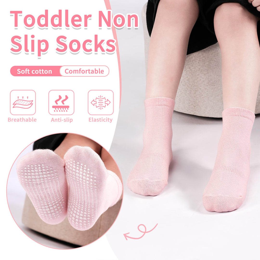 Tphon Kids Non Slip Grip Socks, 12 Count