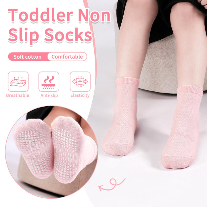 Tphon Kids Non Slip Grip Socks, 12 Count